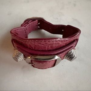 Authentic Balenciaga Arena red leather bracelet